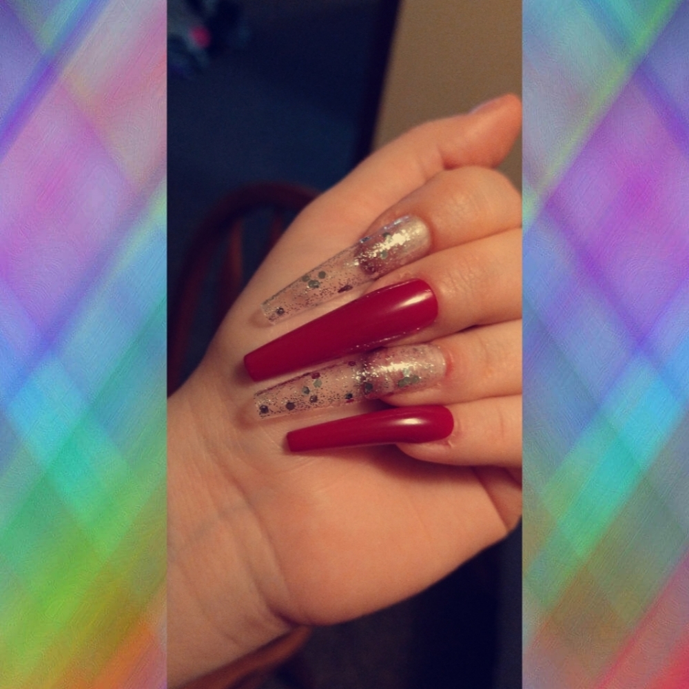 XL coffin Press On Nails VALENTINE'S DAY ❤️